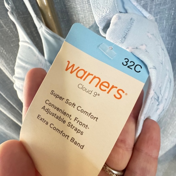 NWT Warners Cloud 9 Bra Womens 32C Super Soft Wireless Lift Convertible Comfy - Picture 3 of 7